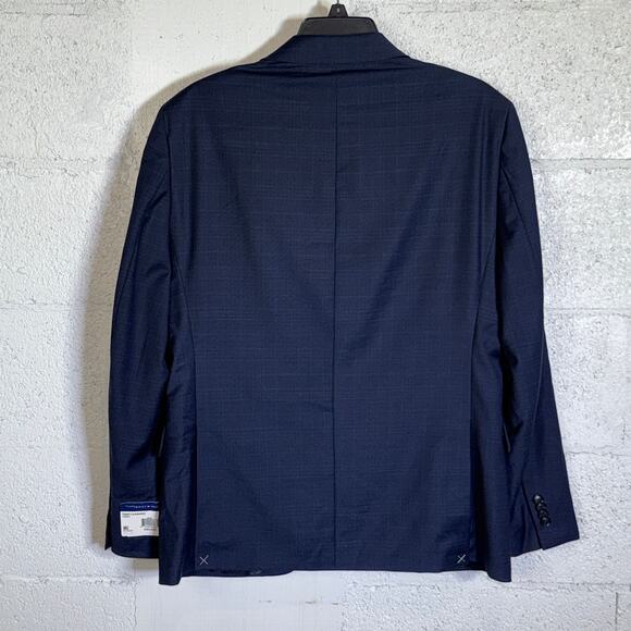 Tommy Hilfiger Men's Stretch Plaid Wool Blend Suit Jacket - Blue Plaid 38S $450 - Picture 2 of 7
